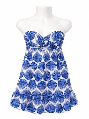 Size M Band of the Free Women’s Blue Seashell Strapless Mini Dress NWT